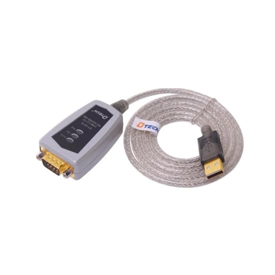 DTECH DT-5019 USB to RS422 and RS485 converter cable with DB9 connector on a white background