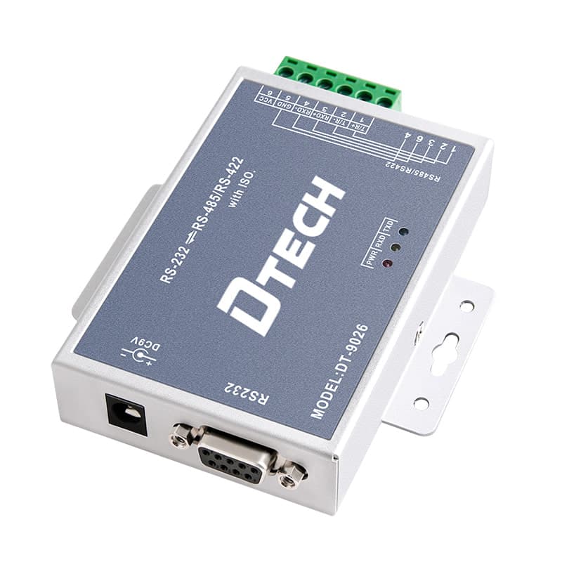 DTECH DT-9026 isolated RS232 to RS485 and RS422 converter on a pure white background