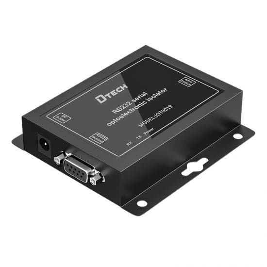 DTECH IOT9019 RS232 serial photoelectric isolator on a white background